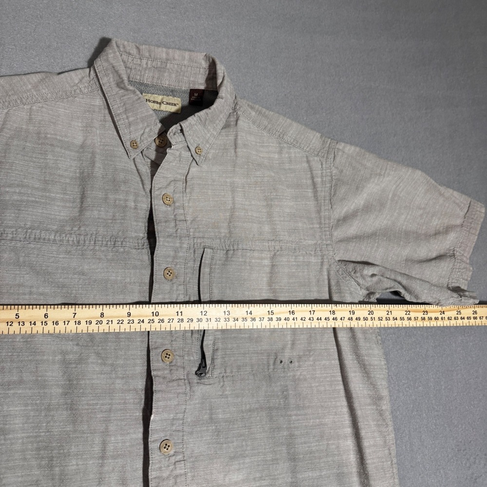 Hobbs Creek Mens Gray Short Sleeve Fishing Shirt Button Down Zip Pocket Medium‎ - Picture 4 of 6